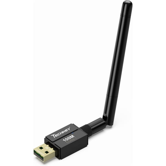 EFFFERTWQL-Long Range USB Bluetooth 5.3 Adapter for Desktop PC - 328FT Wireless Transfer for Mouse, Keyboard, Headphones - Win11/10/8.1 Support