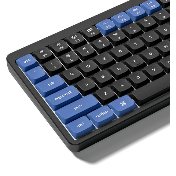 EFFFERTWQL-Low Profile PBT keycaps,Doubleshot keycaps for Mechanical Keyboard,138-keys Black/Blue Keyboard Key caps, for Mechanical Keyboard, Compatible with ANSI/ISO,TKL, Full-Sized Layout