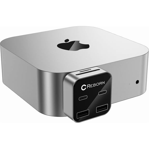 EFFFERTWQL-Mac mini M4 Dock | 6-Port Mac mini Hub with Dual 10Gbps Adapters, 2 * 10G USB-C, 2 * 10G USB-A/SD TF 3.0 Card Reader | High-Speed Data Transfer & Multi-Device Connectivity for Mac mini M4