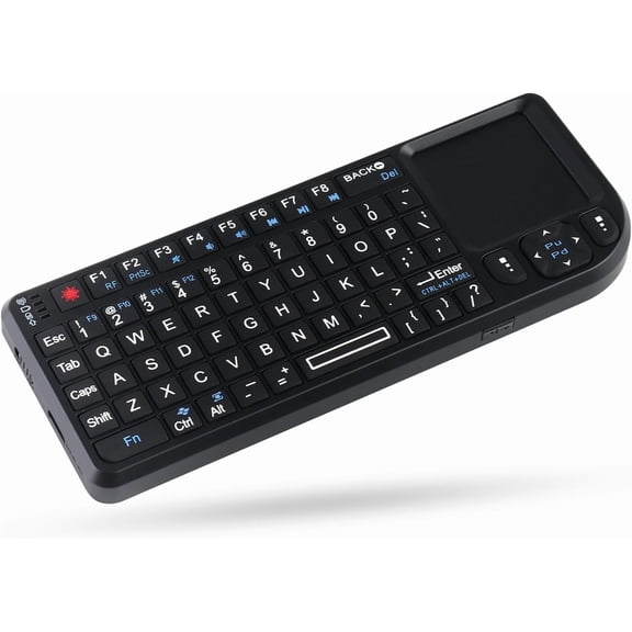 EFFFERTWQL-Mini Keyboard with Touchpad, 69 Keys USB Keyboard, Portable, Wireless Bluetooth, 3-in-1 Multifunction-100-RF for PC/Tablets/TV//Smartphones