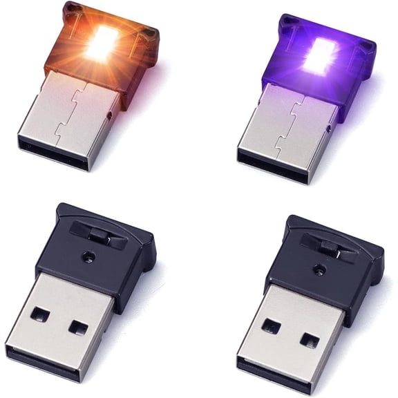 EFFFERTWQL-Mini USB LED RGB Light Brightness Adjustable 8 Color Changeable for Car, Laptop, Keyboard. Atmosphere Smart Night Lamp for Home Decoration (DC : 5V) (Quantity: 4)