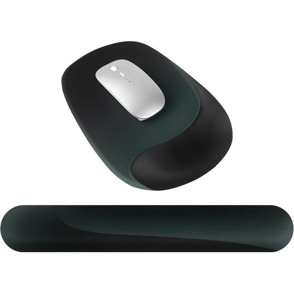 EFFFERTWQL-Mouse Pad with Wrist Rest Combo, Keyboard Wrist Rest, Mousepad Wrist Support, Ergonomic Easy Typing and Pain Relief Pad for Keyboard Mouse, Teal Green Black
