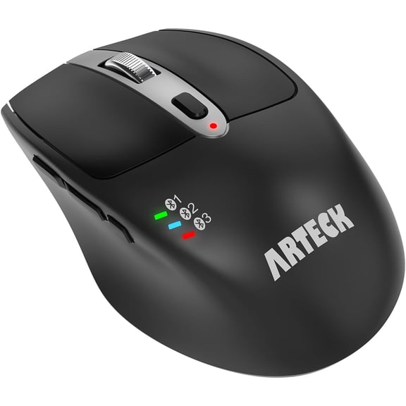 EFFFERTWQL-Multi-Device Wireless Bluetooth Mouse Ergonomic Silent Clicking Backward Forward for Desktop PC Laptop Mac iPad Build in Rechargeable Battery