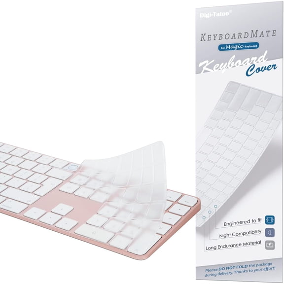 EFFFERTWQL-[Not for 2024 Release A3119] Keyboard Cover for iMac Magic Keyboard (Europe Layout 7 Shape Enter Key)(Model A2520, Touch ID Version, with Numeric Key) Ultra Thin Clear Protector Skin
