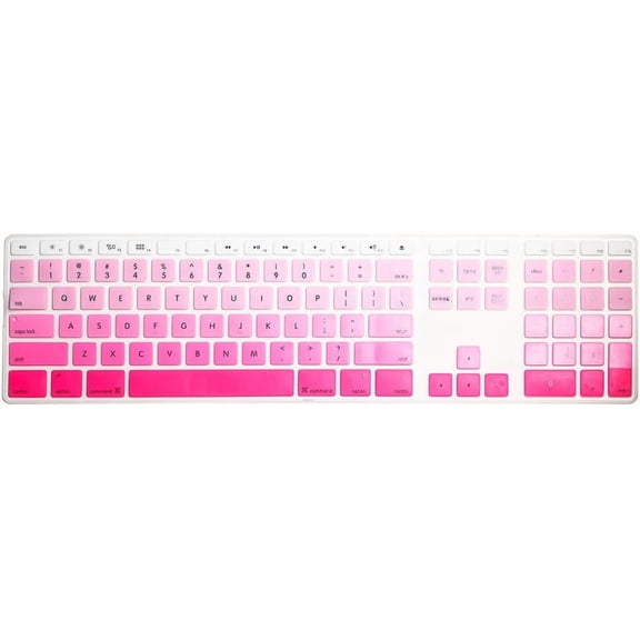 EFFFERTWQL-Ombre Pink Silicone Keyboard Cover Keypad Skin for Magic Keyboard with Numeric Keypad A1843 MQ052LL/A Released in 2017 (US Layout)