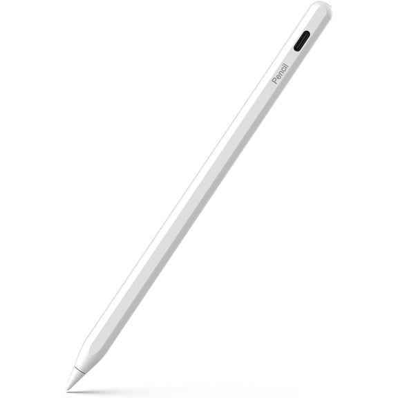 EFFFERTWQL-Pencil with Magnetic Wireless Charging,Stylus Pen with Tilt Sensitvity Palm Rejection for iPad 6/7/8/9/10/11th, Mini 5/6/7th, Pro 11"/12.9"/M4, Air 3/4/5/M2/M3, White