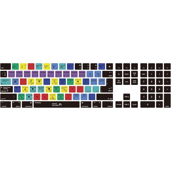 EFFFERTWQL-Photoshop Shortcut Hotkey Silicone Keyboard Cover Keypad Skin for Magic Keyboard with Numeric Keypad A1843 MQ052LL/A Released in 2017/2018(US/EU Layout)