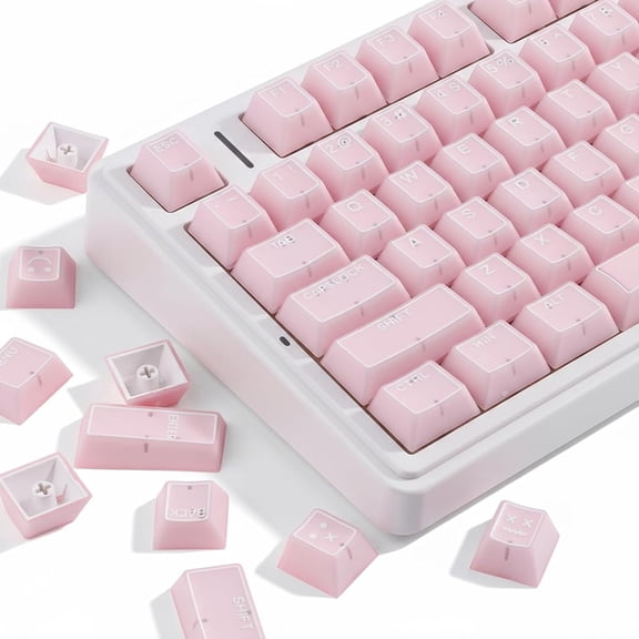 EFFFERTWQL-Pink Jade Keycaps, Double Shot PBT&PC Keyboard Jelly Key caps 142 Keys Cherry Profile Keycap Set for 60%/65%/75%/TKL/96%/100% Magnetic Mechanical Keyboard