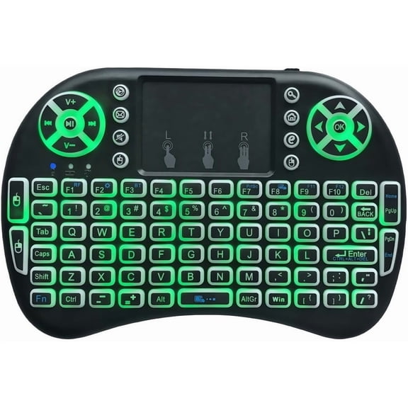 EFFFERTWQL-Portable Mini Wireless Keyboard with Bluetooth&2.4G, Touchpad Mouse Combo Upgraded BRG Backlitght Memory for PC/Android TV Box/Projector/HTPC/Pad/Xbox/Tablets:i8-BT