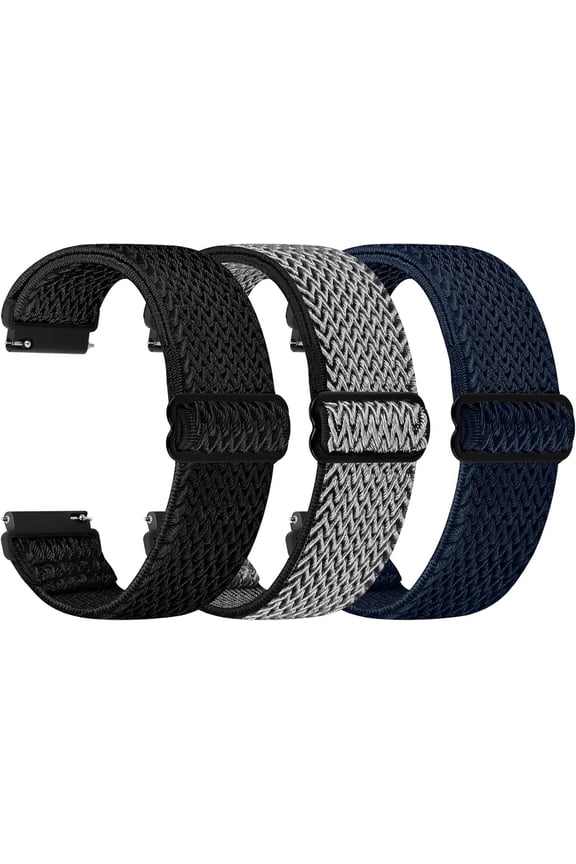 -Quick Release Watch Band - Choice of Width -18mm 19mm 20mm 22mm 24mm Watch Bands, Solo Loop Adjustable Elastic Nylon Watch Straps Replacement Wristband for Men Women
