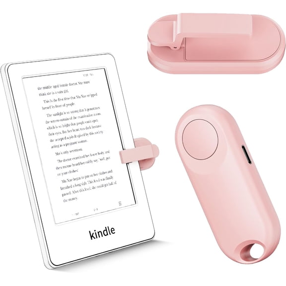 EFFFERTWQL-RF Remote Control Page Turner for Kindle Paperwhite Accessories Ipad Reading Kobo Surface Comics/Novels iPhone Tablets Android Taking Photos Camera Video Recording Remote Triggers(Pink)