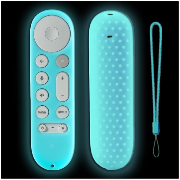 EFFFERTWQL-Remote Cover Compatible with Google Chromecast 4K 2024,Protective Remote Case for Google TV Streamer 4K 2024 Voice Remote Glow Sky Blue
