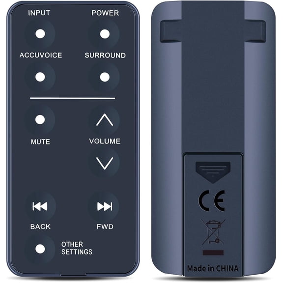 EFFFERTWQL-Replacement Remote Control Compatible with ZVOX AccuVoice Sound Bar TV Speaker AV120 AV200 AV257 AV355 AV357 SB380 SB400 SB500 SB700 AV157 AV203
