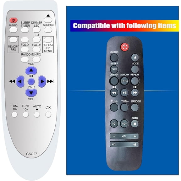 EFFFERTWQL-Replacement Remote Control for Crosley CR3502A-BK Metro Audlo CD Player