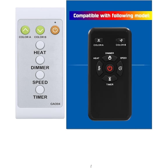 EFFFERTWQL-Replacement Remote Control for Tangkula AM1795HM, Total Tactic EP24726US, Xbeauty S230 S230B Electric Fireplace Insert
