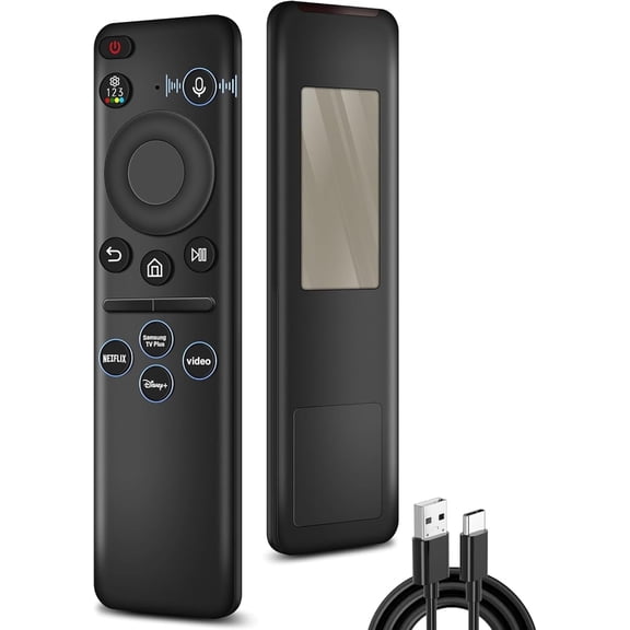 EFFFERTWQL-Replacement for Samsung TV Remote, for All 2019-2025 Samsung Remote Control for Smart TV with Voice Control, with Rechargeable Solarcell, USB-C Charging