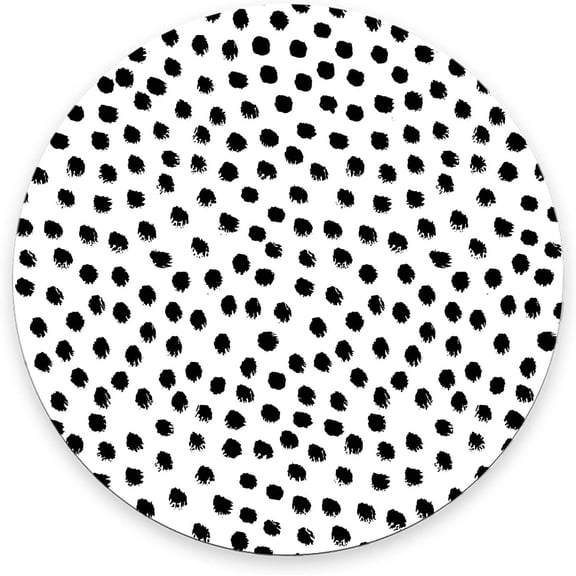 EFFFERTWQL-Round Mouse Pad, Polka Dots Customized Premium-Textured Mouse Mat, Washable Mousepads with Non-Slip Rubber Base Small Mousepad, 7.97.90.12 inches
