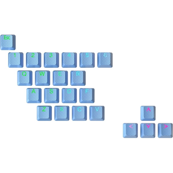 EFFFERTWQL-Rubber Keycap Set | Double Shot Translucent | OEM Profile for Mechanical Gaming Keyboard ( Blue, 23 Keys)