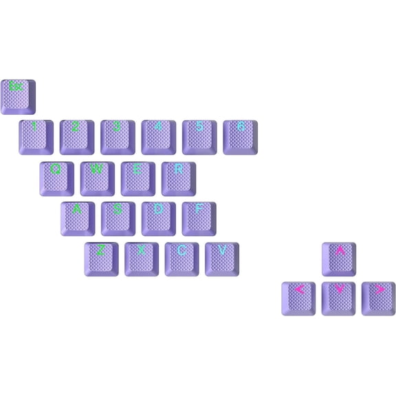 EFFFERTWQL-Rubber Keycap Set | Double Shot Translucent | OEM Profile for Mechanical Gaming Keyboard (Lavender, 23 Keys)