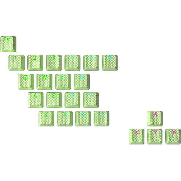 EFFFERTWQL-Rubber Keycap Set | Double Shot Translucent | OEM Profile for Mechanical Gaming Keyboard (Pistachio, 23 Keys)