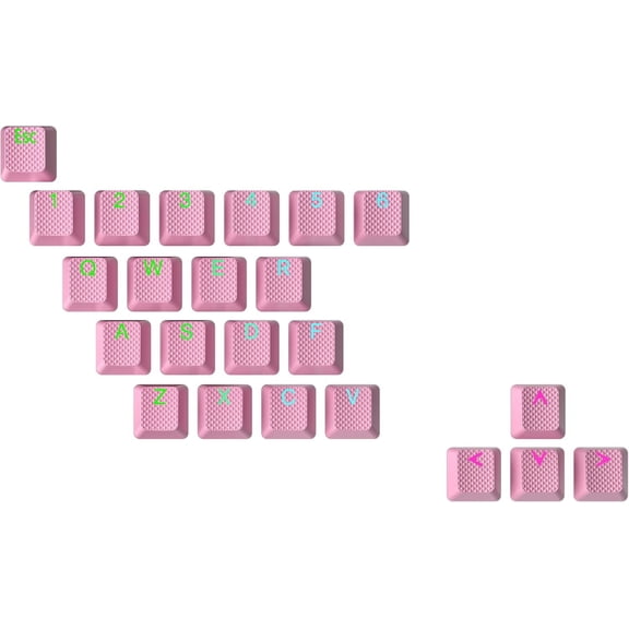 EFFFERTWQL-Rubber Keycap Set | Double Shot Translucent | OEM Profile for Mechanical Gaming Keyboard (Prism Pink, 23 Keys)