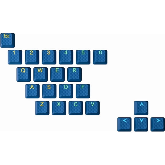 EFFFERTWQL-Rubber Keycap Set | Double Shot Translucent | OEM Profile for Mechanical Gaming Keyboard (Skydiver, 23 Keys)