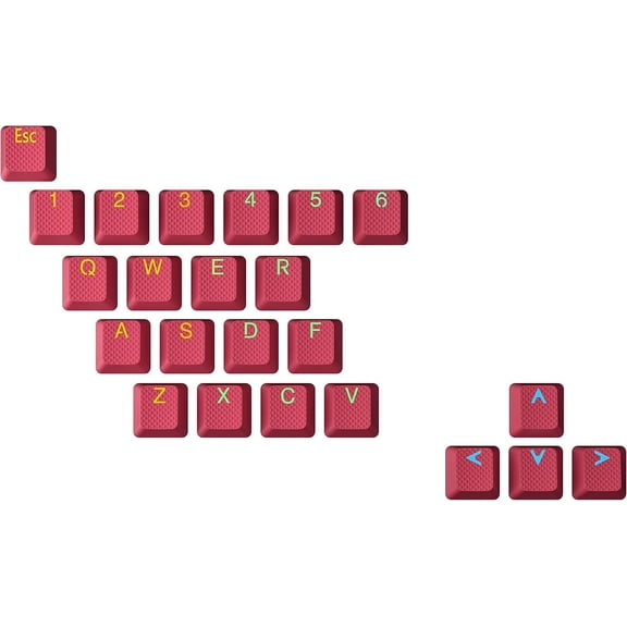 EFFFERTWQL-Rubber Keycap Set | Double Shot Translucent | OEM Profile for Mechanical Gaming Keyboard (Viva Magenta, 23 Keys)