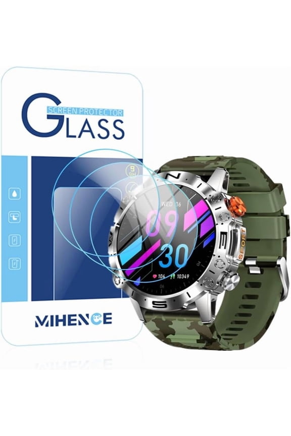 -Screen Protector Compatible for K59 / ST19 1.43'' Smartwatch , 9H Tempered Glass Protective Film Compatible for GLONHI K59 Pro / SIEMORL ST19 / LIGE ST19 / ESFOE ST19 / LIGE K59 1.43 Inche