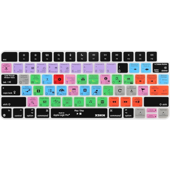 EFFFERTWQL-Shortcut and Language seriers Silicone Keyboard Cover Skin for 2021 New M1 Chip iMac Magic Keyboard with Touch ID A2449 with Lock Key A2450 Without Numeric keypad (US Version Logic Pro), (