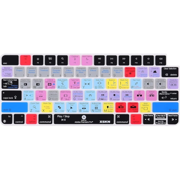 EFFFERTWQL-Shortcut and Language seriers Silicone Keyboard Cover Skin for 2021 New M1 Chip iMac Magic Keyboard with Touch ID A2449 with Lock Key A2450 Without Numeric keypad (US Version Premiere Pro)