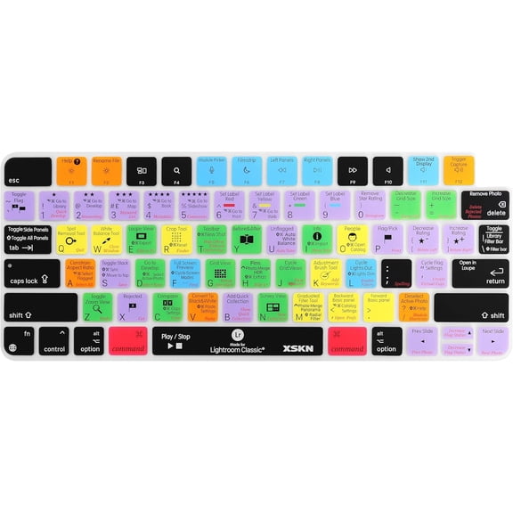 EFFFERTWQL-Shortcut and Language seriers Silicone Keyboard Cover Skin for 2021 New M1 Chip iMac Magic with Touch ID A2449 Lock Key A2450 Without Numeric keypad (US Version Lightroom Classic), K-373