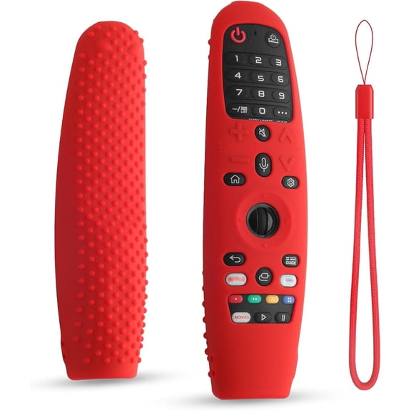 EFFFERTWQL-Silicon Cover for LG TV AN-MR600 MR650 Remote,Protective Case for L G MR18BA MR19GA MR20GA Remote,Anti-Slip Sleeve Case Compatible with LG Magic Remote Control with Lanyard (Red)