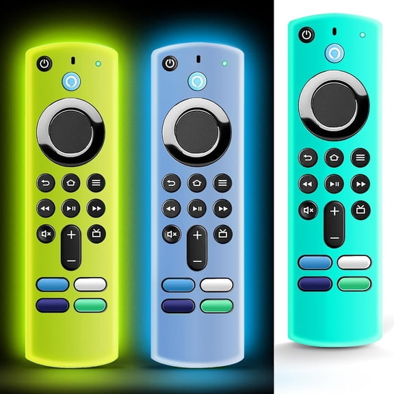 EFFFERTWQL-Silicone Anti-Slip Protective Remote Case 3rd Gen with Lanyard, Cover Glow in The Dark (Glow Yellow, Glow Blue,Sky Blue)
