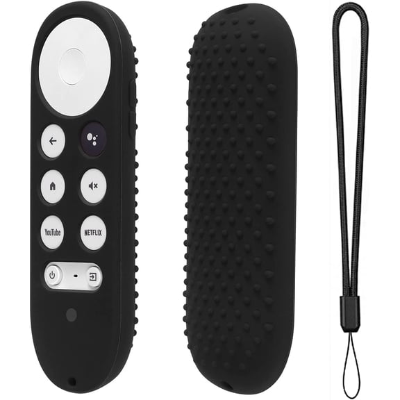 EFFFERTWQL-Silicone Case for Chromecast with Google TV 2020 Voice Remote Protective Cover for 2020 Chromecast Voice Remote (Black)
