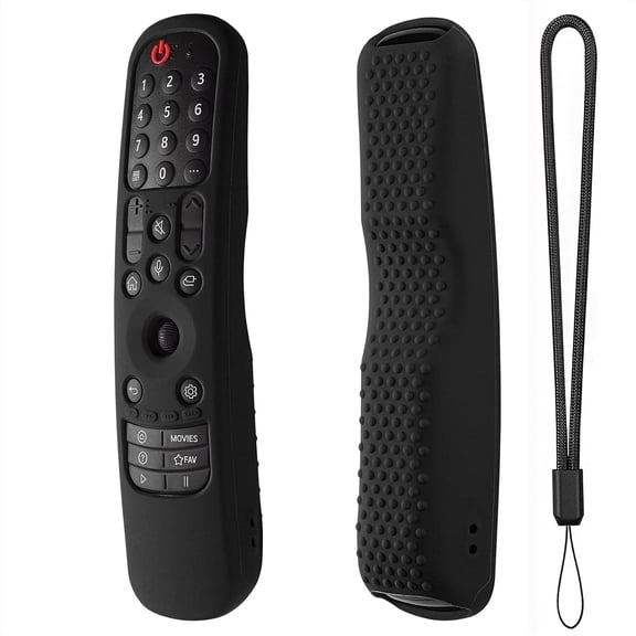 EFFFERTWQL-Silicone Cover for MR24GA/MR21GA/MR22GN/MR23GA Protective Case Compatible with LG Magic TV C2 C3 G3 OLED Remote Control Slicone Sleeve with Lanyard(Black)