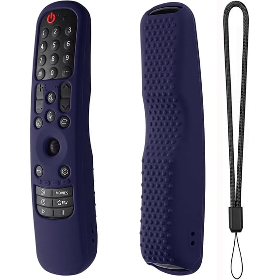 EFFFERTWQL-Silicone Cover for MR24GA/MR21GA/MR22GN/MR23GA Protective Case Compatible with LG Magic TV C2 C3 G3 OLED Remote Control Slicone Sleeve with Lanyard (Dark Blue)