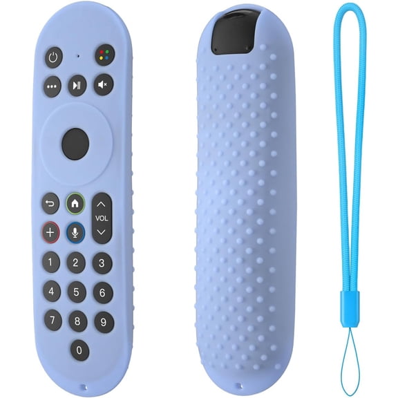 EFFFERTWQL-Silicone Cover for XR100 Xfinity Xumo Stream Box Remote Cover Xumo Streaming Box Remote Case Shockproof Anti-Slip Silicone Sleeve with Lanyard (Glow Blue)