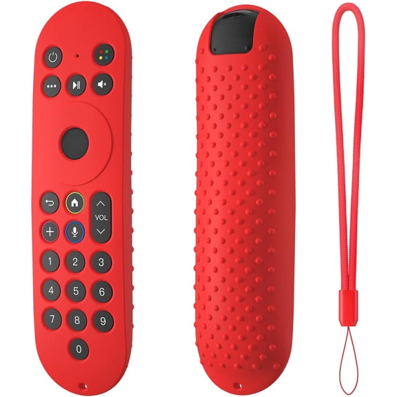 EFFFERTWQL-Silicone Cover for XR100 Xfinity Xumo Stream Box Remote Cover Xumo Streaming Box Remote Case Shockproof Anti-Slip Silicone Sleeve with Lanyard (red)