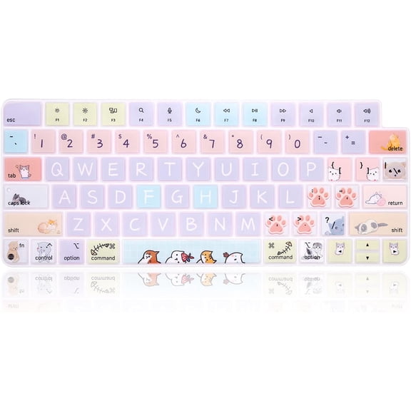 EFFFERTWQL-Silicone Keyboard Protector Cover Skin for iMac 2021 24" Magic Keyboard with Touch ID (Model:A2449,2021 Released)&Wireless Magic Keyboard (Model:A2450,2021 Released),Small cat
