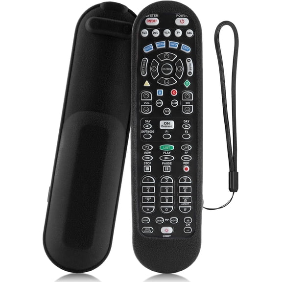 EFFFERTWQL-Silicone Protective Cover for Spectrum TV UR5U-8790L UR5U-8780L Remote Control, Shockproof Waterproof Anti-Slip Remote Case Sleeve with Lanyard (Black)
