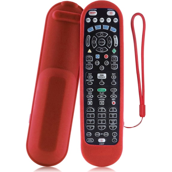 EFFFERTWQL-Silicone Protective Cover for Spectrum TV UR5U-8790L UR5U-8780L Remote Control, Shockproof Waterproof Anti-Slip Remote Case Sleeve with Lanyard (Red)