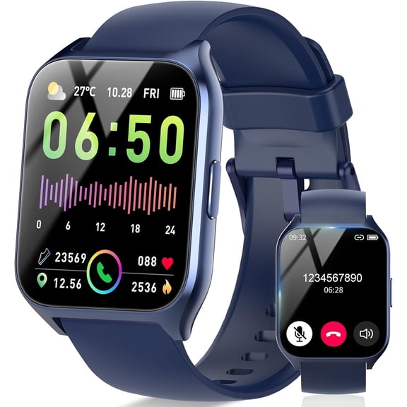 EFFFERTWQL-Smart Watch, 1.85" HD Smartwatch for Men (Answer/Make Call), Fitness Activity Tracker, 110+ Sports Modes/Heart Rate/Sleep Monitor/Pedometer, IP68 Waterproof Fitness Watch for Android iOS,