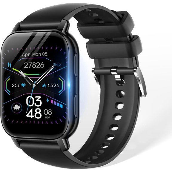 EFFFERTWQL-Smart Watch 1.85 Large Screen for Men and Women, Bluetooth 5.4 with Call Function Pedometer Wristwatch Sports Watch Multiple Exercise Modes Call/Message Notification Music Playback