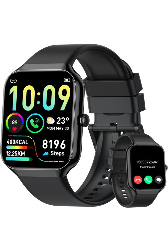 -Smart Watch(Answer/Make Call), 1.96"HD Smartwatch for Men Women with Heart Rate/Sleep Monitor/Pedometer, 2025 New Activity Fitness Watch 113+ Sport Modes, IP68 Waterproof Running Watch for