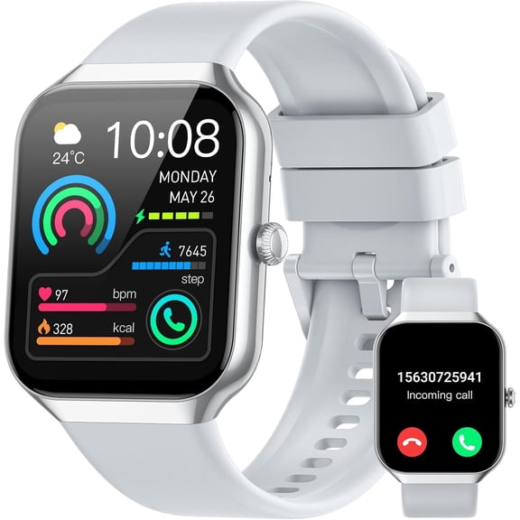 EFFFERTWQL-Smart Watch for Men Women (Answer/Make Call), 1.96" HD Smartwatch with Heart Rate/Sleep Monitor/Pedometer/Calories, 113+ Sports Fitness Watch, IP68 Waterproof Activity Tracker for Android