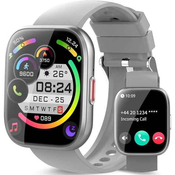 EFFFERTWQL-Smart Watch for Men Women Bluetooth Call, 1.85" HD Touch Screen Fitness Watch with Sleep Heart Rate Monitor, 112+ Sports Modes, IP68 Waterproof Activity Trackers for Android iOS, Gray