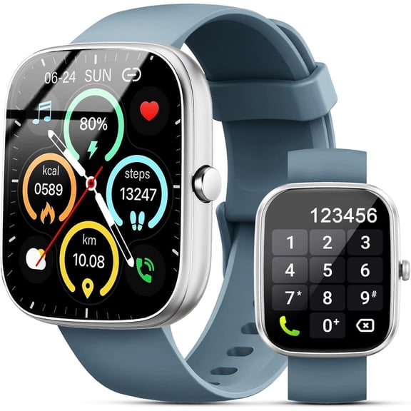 EFFFERTWQL-Smart Watch, SmartWatch for Men Women HD Touch Screen Answer/Make Call, IP68 Waterproof 120+ Sport Activity Tracker, Fitness Tracker with Sleep Monitor/Pedometer Heart Rate SpO2 for Androi