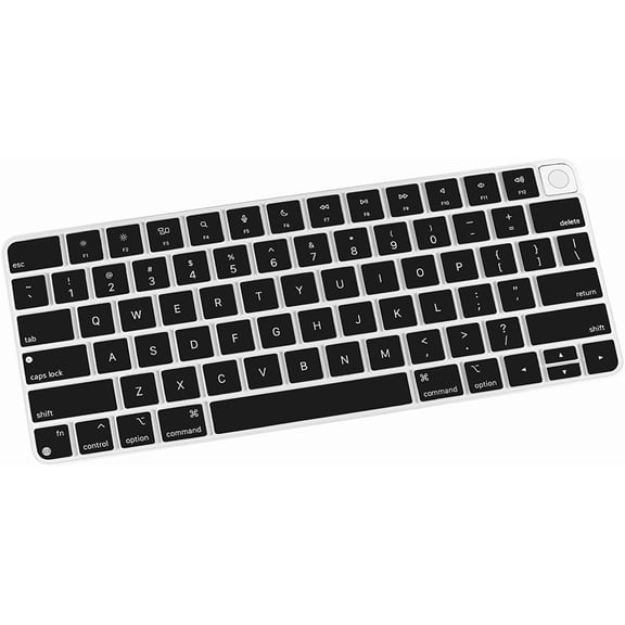 EFFFERTWQL-Soft Silicone Keyboard Cover for iMac Magic Keyboard (A3118 A2449 A2450, 20212024), Quiet Typing Keyboard Protector Skin, US Layout, Black