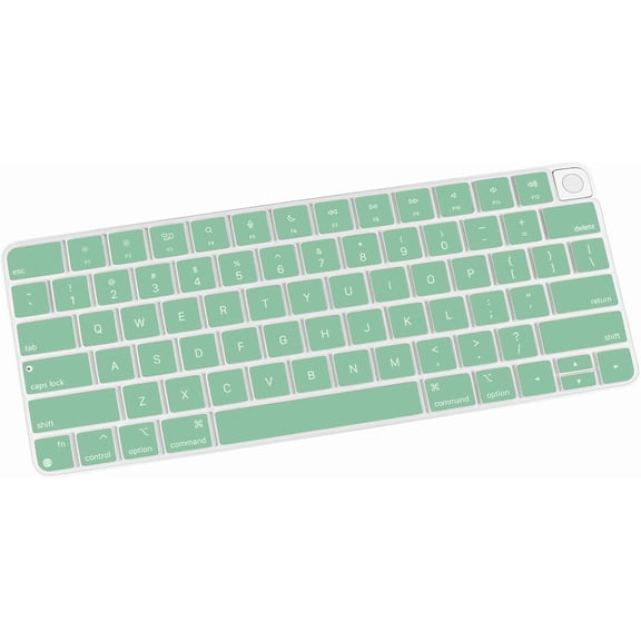 EFFFERTWQL-Soft Silicone Keyboard Cover for iMac Magic Keyboard (A3118 A2449 A2450, 20212024), Quiet Typing Keyboard Protector Skin, US Layout, Light Green
