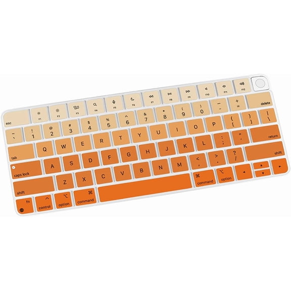 EFFFERTWQL-Soft Silicone Keyboard Cover for iMac Magic Keyboard (A3118 A2449 A2450, 20212024), Quiet Typing Keyboard Protector Skin, US Layout, Ombre Orange
